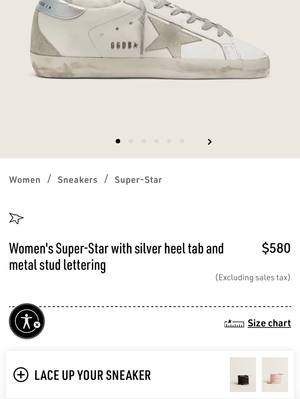 Golden Goose White Leather Super-Star Sneakers with Silver Star